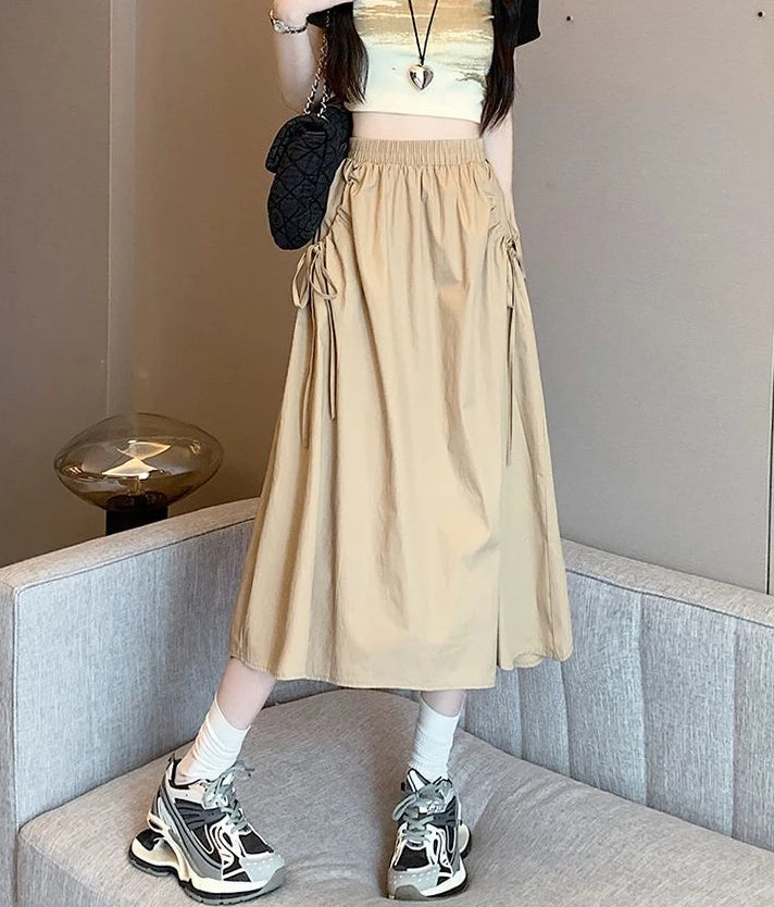 Drawstring Cargo Skirt - Stylish Elegant