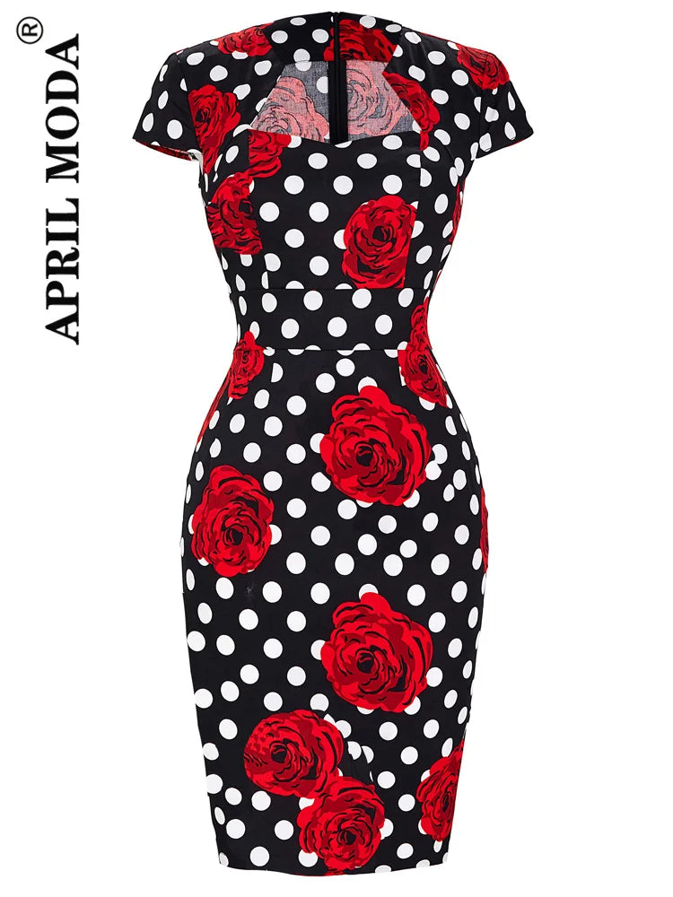 Office Dress - Bodycon Sunflower Vintage Pencil