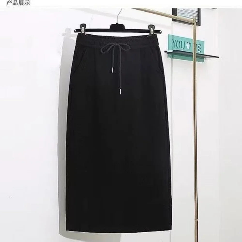 Satin Pencil Skirt - High Waist A-Line Long