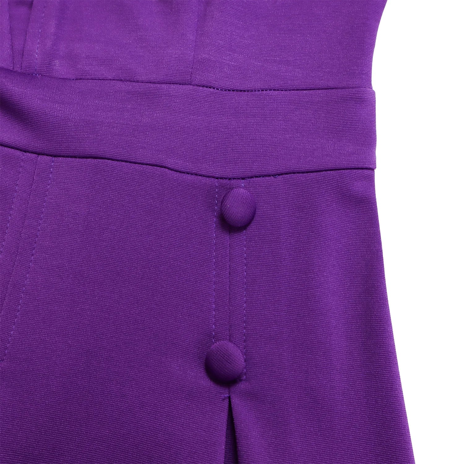 Vestido de Oficina Plisado Escote V Cintura Alta Cinturón Elegante