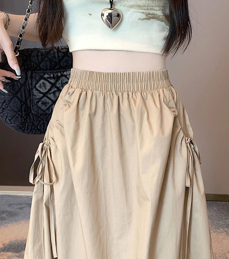 Drawstring Cargo Skirt - Stylish Elegant