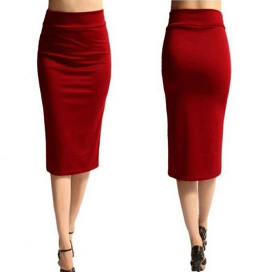 Pencil Midi Skirt - High Waist Bodycon