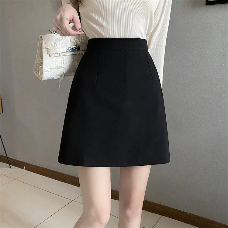 Ruffles Mini Skirt - High Waist A-Line Zipper Style A