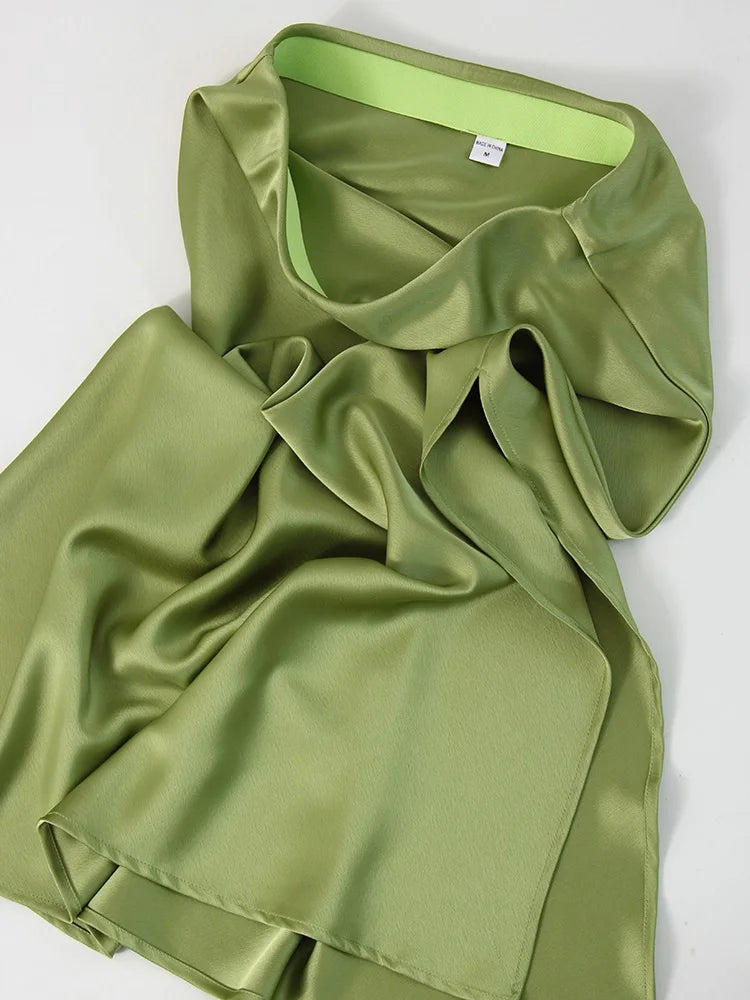 Satin Maxi Skirt - Side Slit