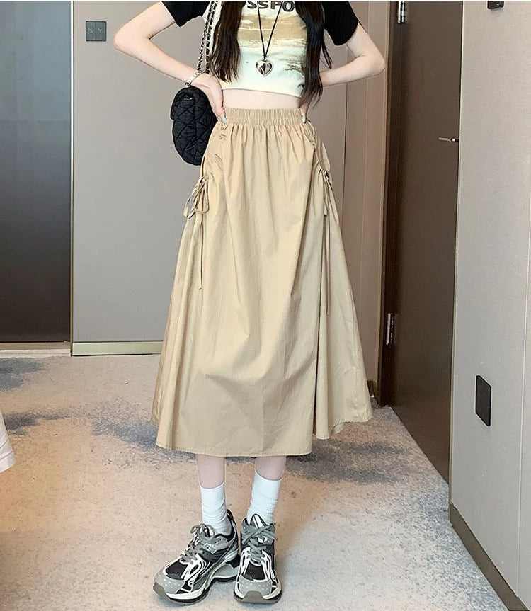 Drawstring Cargo Skirt - Stylish Elegant