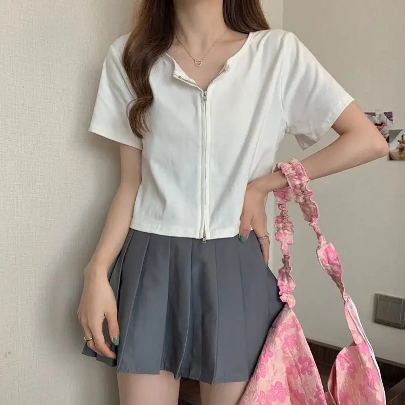 Camiseta Corta con Cuello - Manga Corta Casual Verano