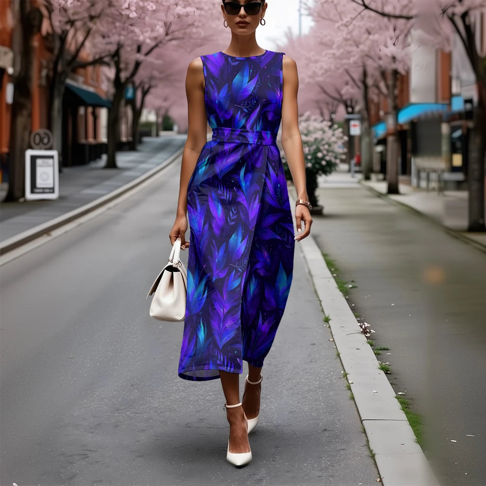 Vestido Floral Línea A Fresco Ceñido Sublime Francés