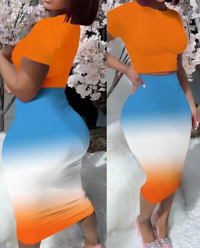 Conjunto Mujer Dos Piezas Midi Elegante Estilo Fiesta