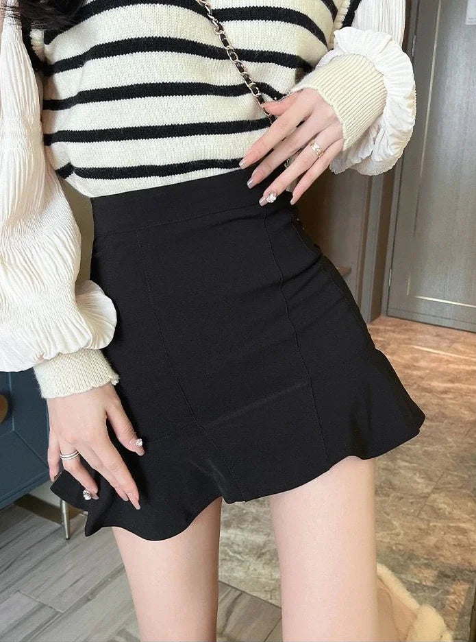 Ruffle Mini Skirt - Vintage Korean Harajuku