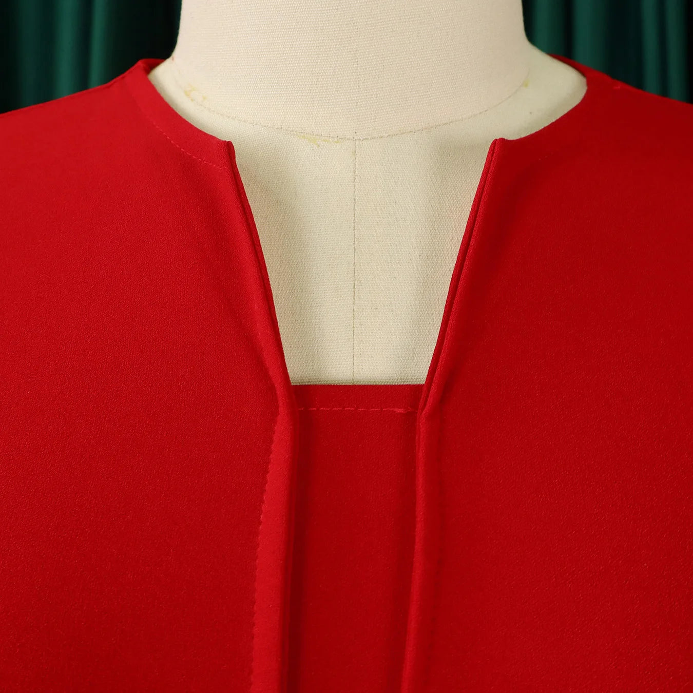 Office Dress - V Neck Belt Midi Professional 2024