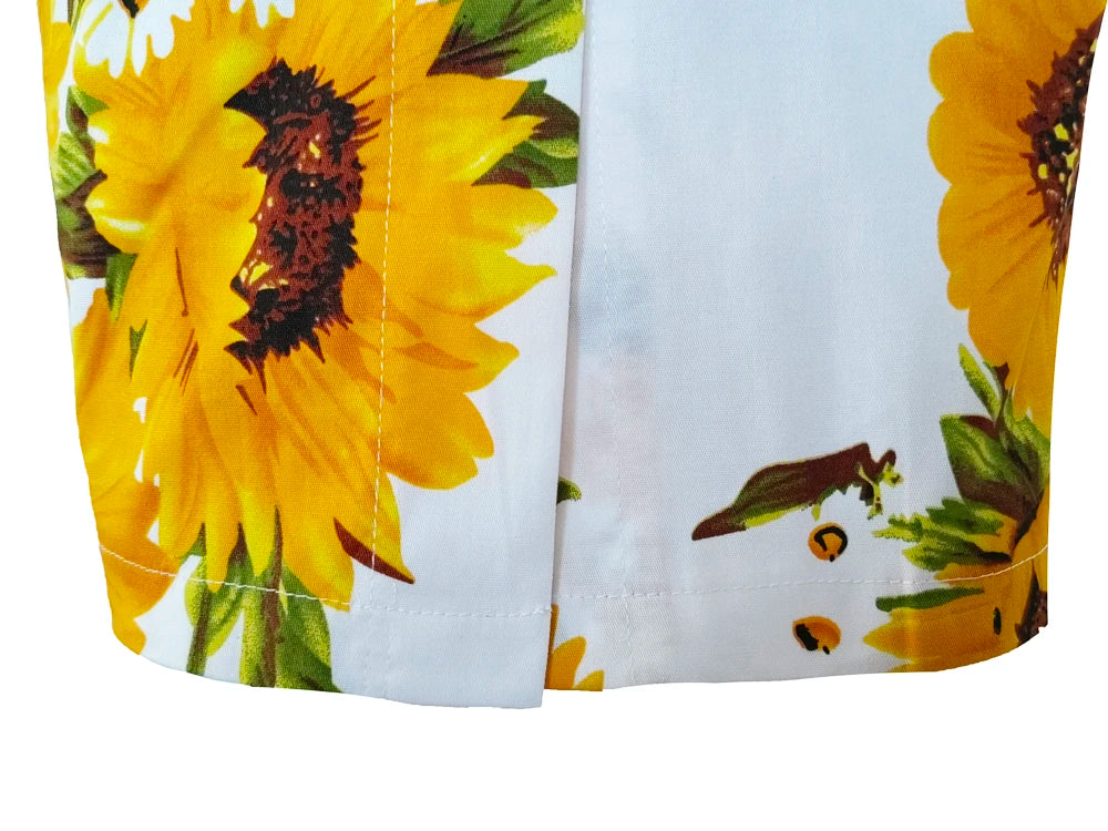 Office Dress - Bodycon Sunflower Vintage Pencil