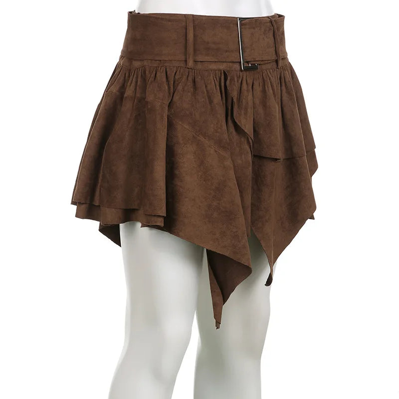 Minifalda Multicapa Mujer Retro Línea A