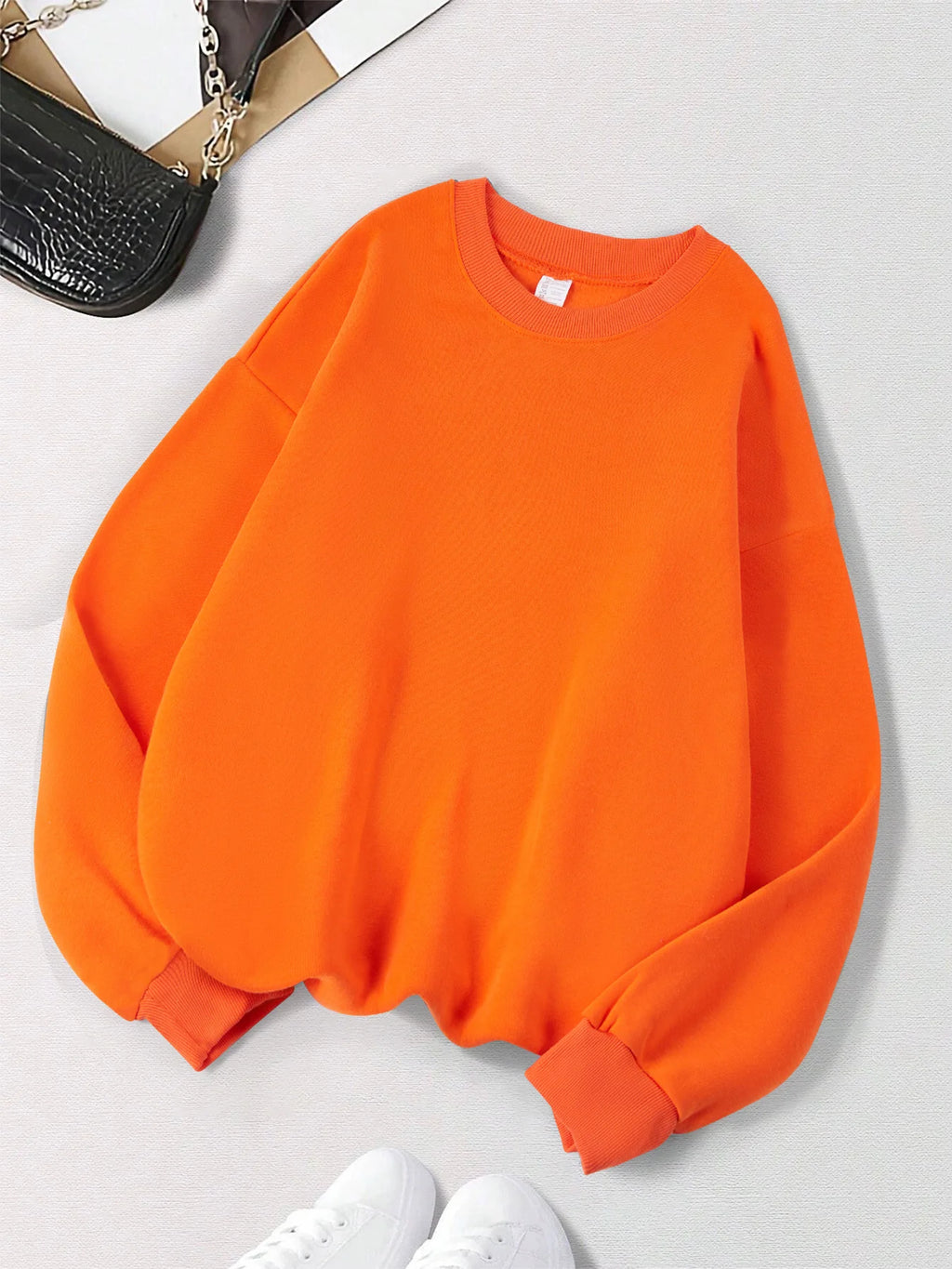 Polerón Cuello Redondo Mujer Felpa Estilo Europeo Americano