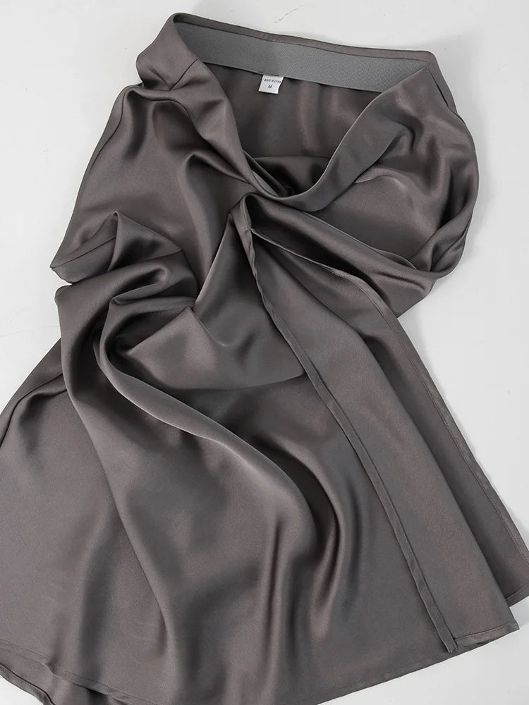 Satin Maxi Skirt - Side Slit