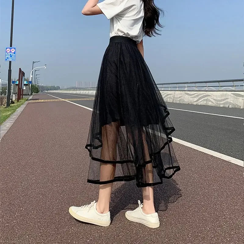 A-Line Maxi Skirt - Long Black Elegant