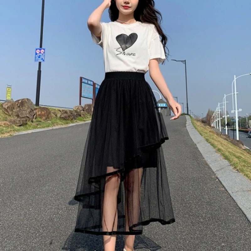 A-Line Maxi Skirt - Long Black Elegant