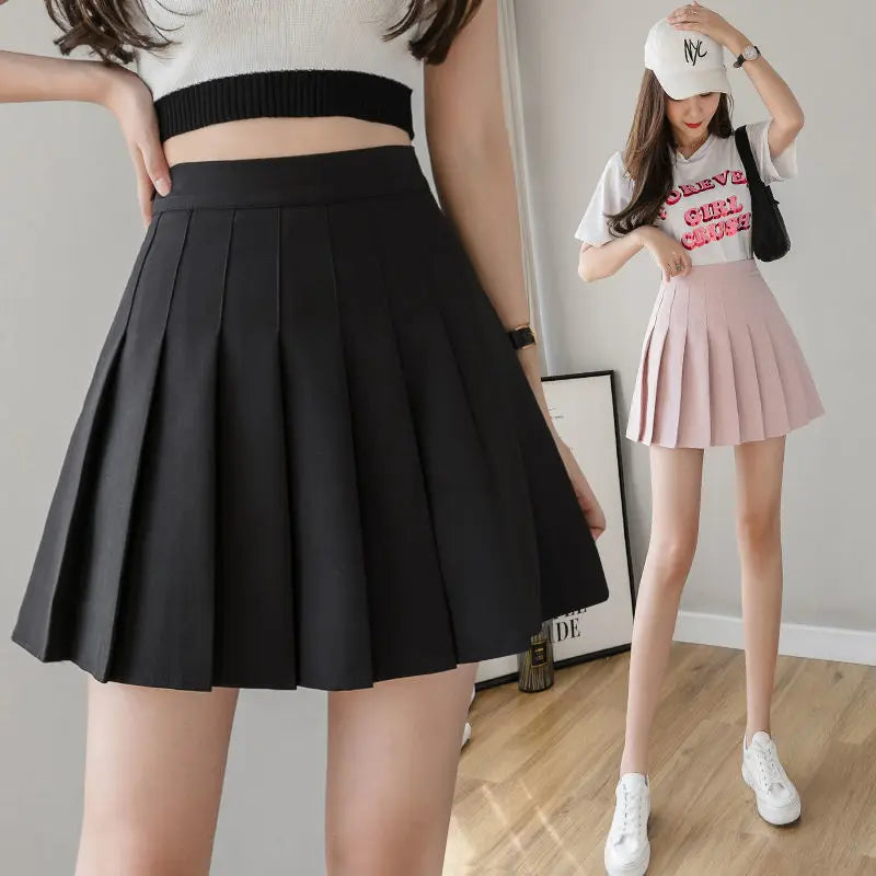 Minifalda Plisada Japonesa Kawaii - Uniforme Escolar Cuadros