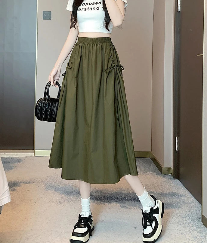 Drawstring Cargo Skirt - Stylish Elegant