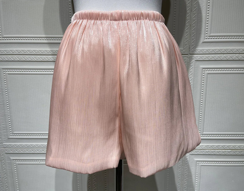 Vestido Corto Encaje Manga Puff Cuello V Holgado