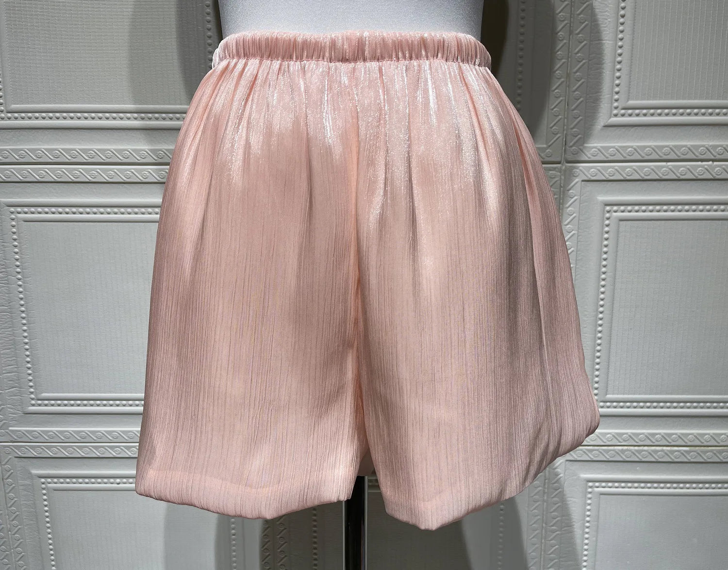 Vestido Corto Encaje Manga Puff Cuello V Holgado