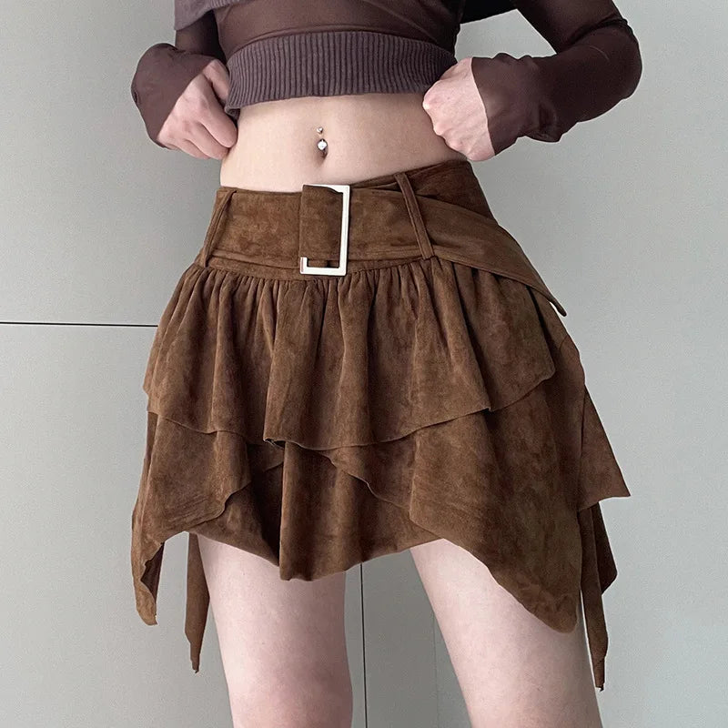 Minifalda Multicapa Mujer Retro Línea A