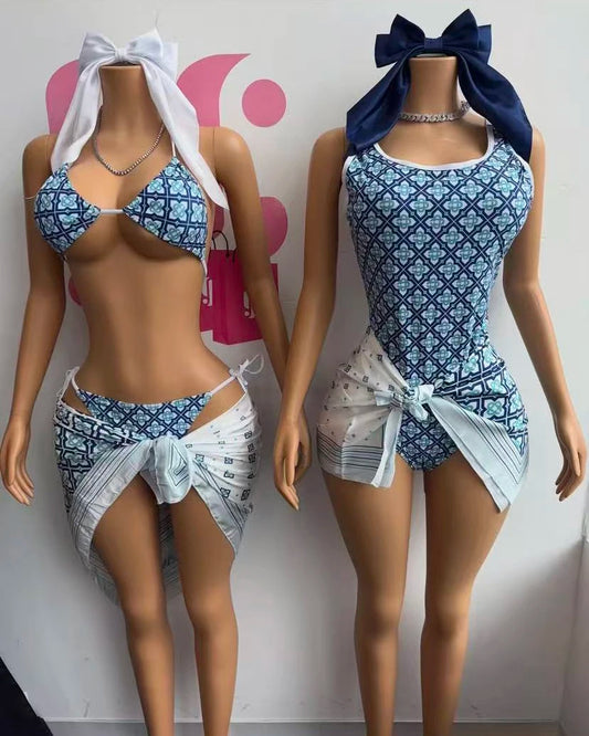 Fashion Design Scarf Swimsuits Designer Brand Women's Beachwear Scarf Bikini Sets