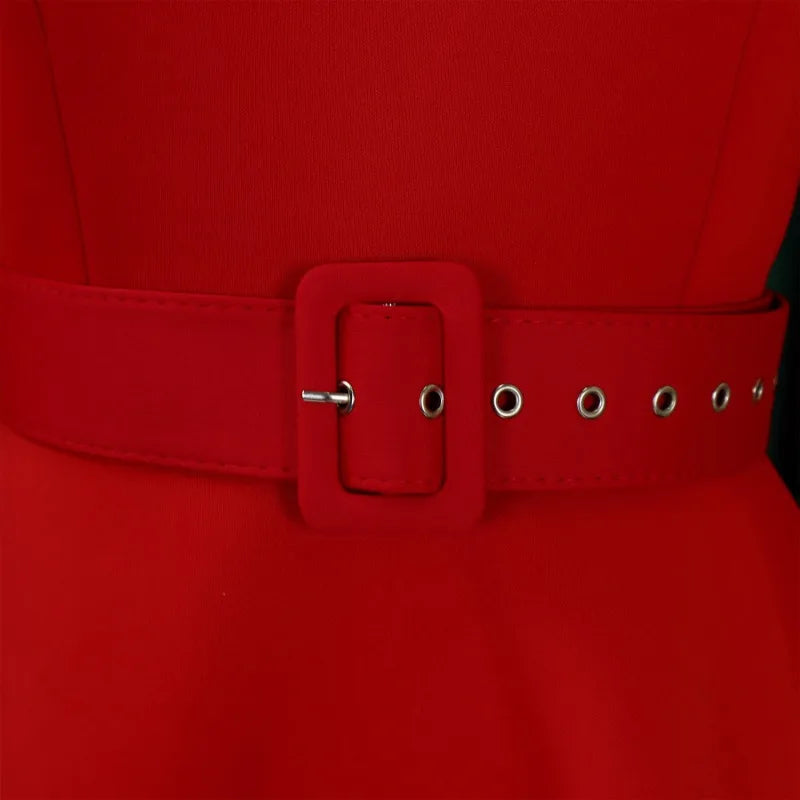 Party Dress - A-Line Belt Three Quarter Sleeve