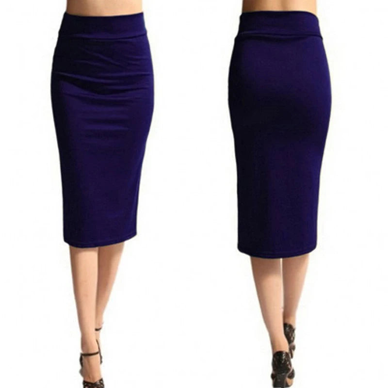 Pencil Midi Skirt - High Waist Bodycon