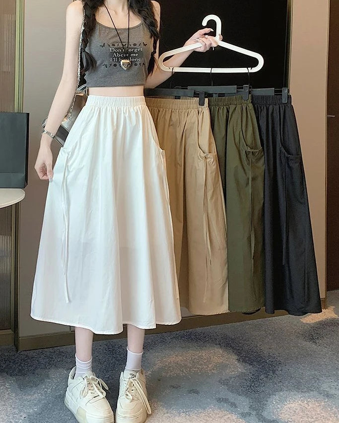 Drawstring Cargo Skirt - Stylish Elegant