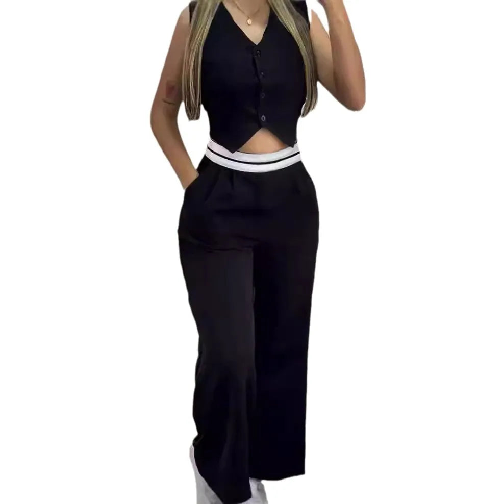 Conjunto Mujer Dos Piezas Camisola Elegante Pierna Larga
