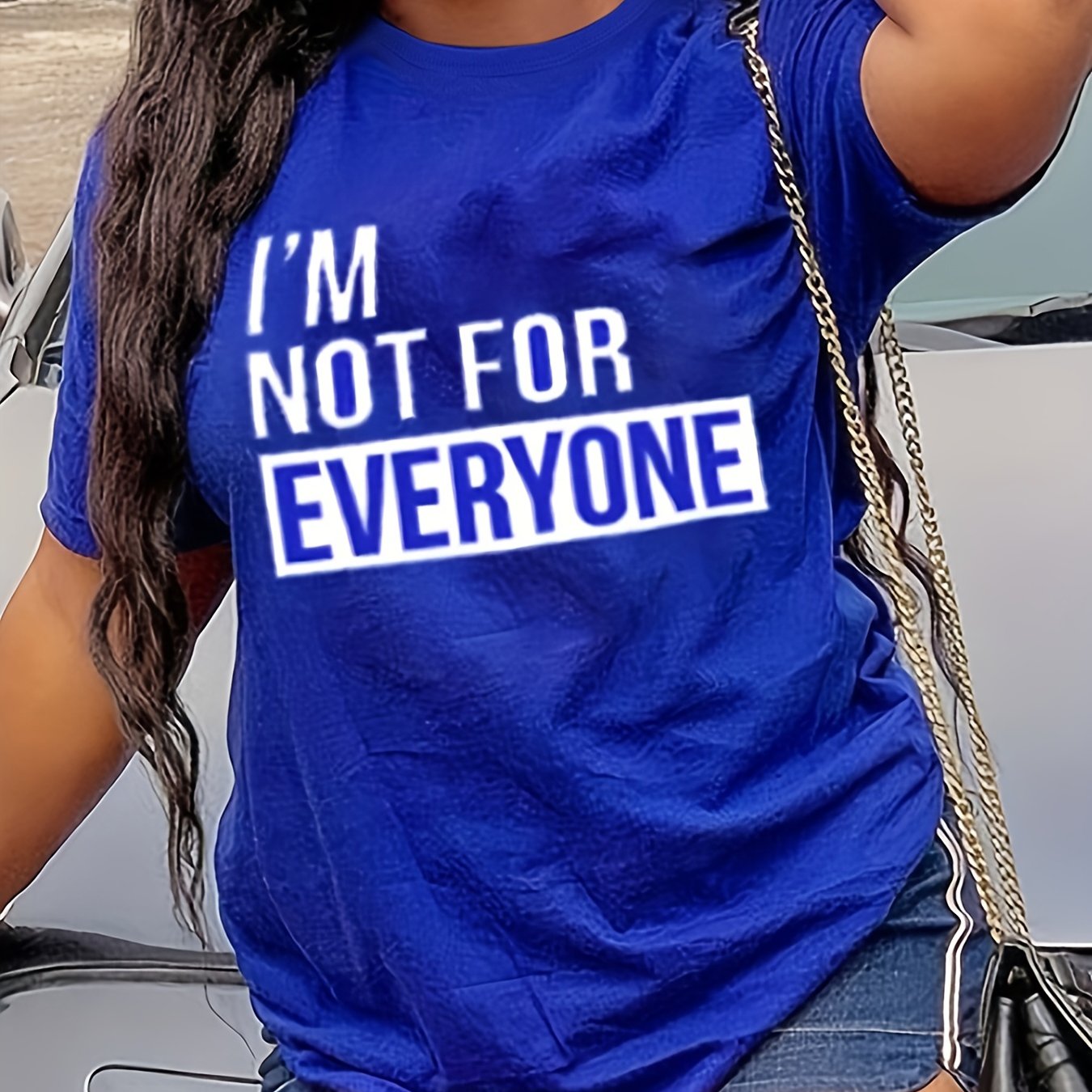 Polera Estampado Letras - Cuello Redondo Manga Corta Casual