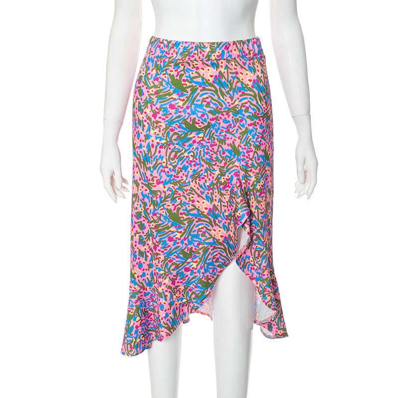 Falda Floral Suave Mujer Femenina y Elegante